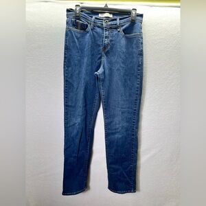 Levi’s 512 Straight Leg Perfectly Slimming Jeans Womens 8 Blue Denim 2546